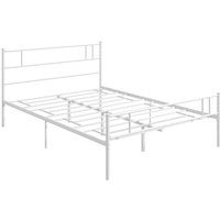 Homcom Double Metal Bed Frame With Headboard, Footboard & Underbed Storage - Matte Black