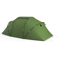 Outsunny 4-6 Person Polyester Taffeta Camping Tent With Fibreglass Poles - 2 Bedrooms, Central Living Area