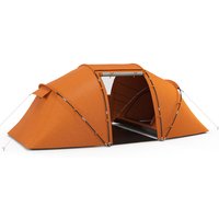 Outsunny 4-6 Person Polyester Taffeta Fibreglass Camping Dome Tent - 2 Room Living Area