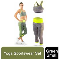 Aquarius Green Premium Comfort Sportswear Set For Women - Yoga, Gym, Running