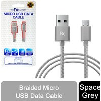 Fx Braided Micro Usb Data Cable - Space Grey