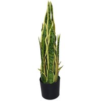 Leaf 55cm Artificial Yellow-green Sansevieria Plant - Realistic & Low-maintenance