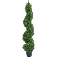 Leaf 120cm Artificial Boxwood Spiral Tower Tree - Outdoor/indoor Topiary