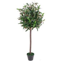 Leaf 90cm Realistic Artificial Olive Tree In Black Plastic Pot