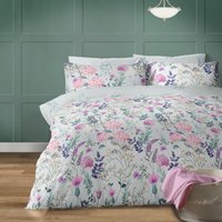 Bellissimo Home Duck Egg Blue Floral Polycotton Duvet Cover Set