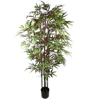 Leaf 180cm Artificial Bamboo Tree - 1140 Red & Green Silk Leaves
