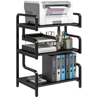 Homcom Metal 3-tier Shelf Unit - Waved Edge Design, Black