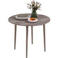 Homcom Round Drop Leaf Dining Table With Wood Legs - Seats Up To 4
