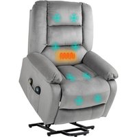 Homcom Electric Riser Recliner Armchair With Massage & Heat - Grey