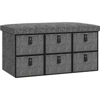 Homcom Mdf Shoe Bench With Padded Seat, 6 Fabric Drawers For Entryway Hallway
