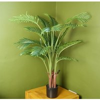Leaf 110cm Artificial Areca Palm Tree Potted - Black Pot