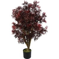 Leaf 120cm Red Aralia Artificial Tree - Uv Resistant Outdoor