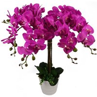 Leaf 85cm Deluxe Artificial Bush Orchid - Dark Pink