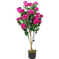 Leaf Premium Artificial Azalea Plant - 100cm Pink Blooms, Potted