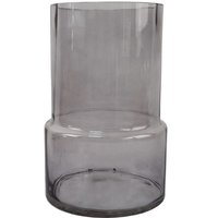 Leaf Grey Smoke Glass Vase - 26cm