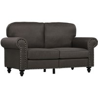 Homcom Mid-century 2 Seater Sofa With Nailhead Trim - Dark Brown