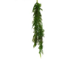 Leaf Dark Green Hanging Fern Plant - 100cm Trailing Foliage