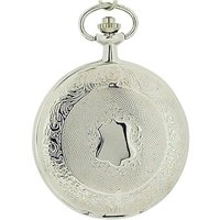 Silver-tone Pocket Watch With 12-inch Brass Chain - Vintage Charm