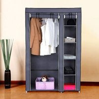 Portable Wardrobe With Hanging Rod - Grey, 67