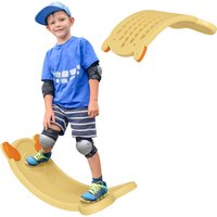 Aiyaplay Yellow Balance Board For Kids - Wobble, Rock, Slide, Ramp, Sensory Play, Coordination, Hdpe/pp
