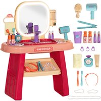 Aiyaplay Kids Dressing Table With Led Mirror, Working Faucet & Music, 23 Accessories