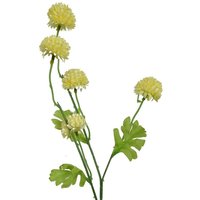 Leaf 50cm Yellow Dahlia Pompom Artificial Stem
