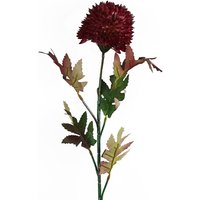 Leaf Pink Large Ball Dahlia Artificial Flower Stem - 70cm