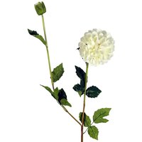 Leaf 75cm Artificial Dahlia Pompom Flowers - Cream