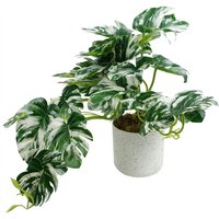 Leaf 30cm Artificial Variegated Monstera Trailing Plant - Green