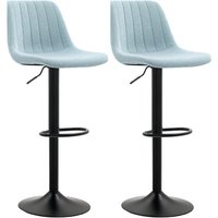 Homcom Chenille Adjustable Swivel Bar Stools Set Of 2 With Backrest