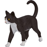 Mojofun Black & White Cat Figurine - Realistic Pet Model