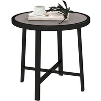 Outsunny Spc Wood Grain Effect Round Garden Table - 50.5cm