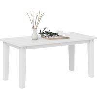 Outsunny Hdpe Rectangle Garden Coffee Table - Slatted Outdoor Table, White