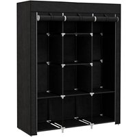 Homcom Fabric Wardrobe With 8 Shelves & 2 Hanging Rails - Portable Storage Solution