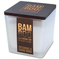 Bamboo Patchouli & Guaiac Wood Soy Candle - 80g, 20 Hour Burn, Crackling Wooden Wick