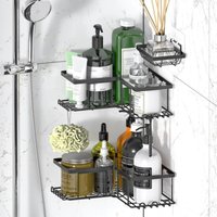 Vinsani Black 3-piece Shower Caddy Set - Bathroom Storage
