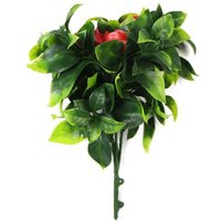 Leaf 30cm Uv Resistant Red Flower Bush Artificial - Red