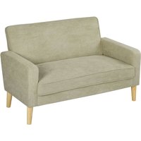 Homcom Velvet-feel 2 Seater Sofa Loveseat - Beige | Luxurious Touch