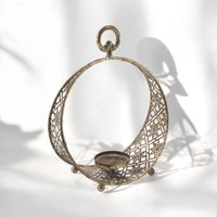 Msl 32cm Metal Candle Holder - Black