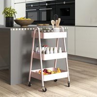 Slim Storage Trolley With Wheels - 3 Tier Kitchen Bathroom Office Cart