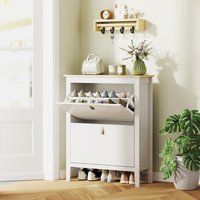 Three Drawer Shoe Cabinet - White
