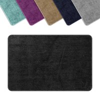 Vinsani Plush Bath Mat 60x90cm Dark Grey Absorbent Soft