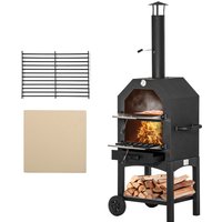 Outsunny Stainless Steel 2-tier Outdoor Charcoal Pizza Oven