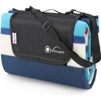 Vinsani Aqua Stripe Picnic Rug 200x180cm