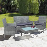 Rattan Outdoor Furniture Set 4-piece Garden Sofa - Grey