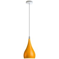 Metal Yellow Teardrop Pendant Light Fixture - E27 Fitting, 95cm Cable, Modern Industrial
