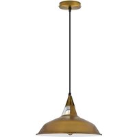 Yellow Brass Metal Industrial Retro Pendant Light - 95cm Adjustable Cable - E27 Holder