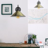 Brass Swan Neck Cone Wall Sconce Light Fixture - Black, E27 Bulb Socket, Vintage Retro