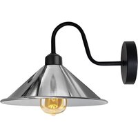 Vintage Swan Neck Wall Light Fixture - Cone Shade, E27, 22cm W X 10cm H, Metal Construction