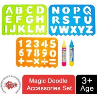 Doodle Aqua Doodle Reusable Water Painting Accessories Set - 3 Stencils & 2 Water Pens
